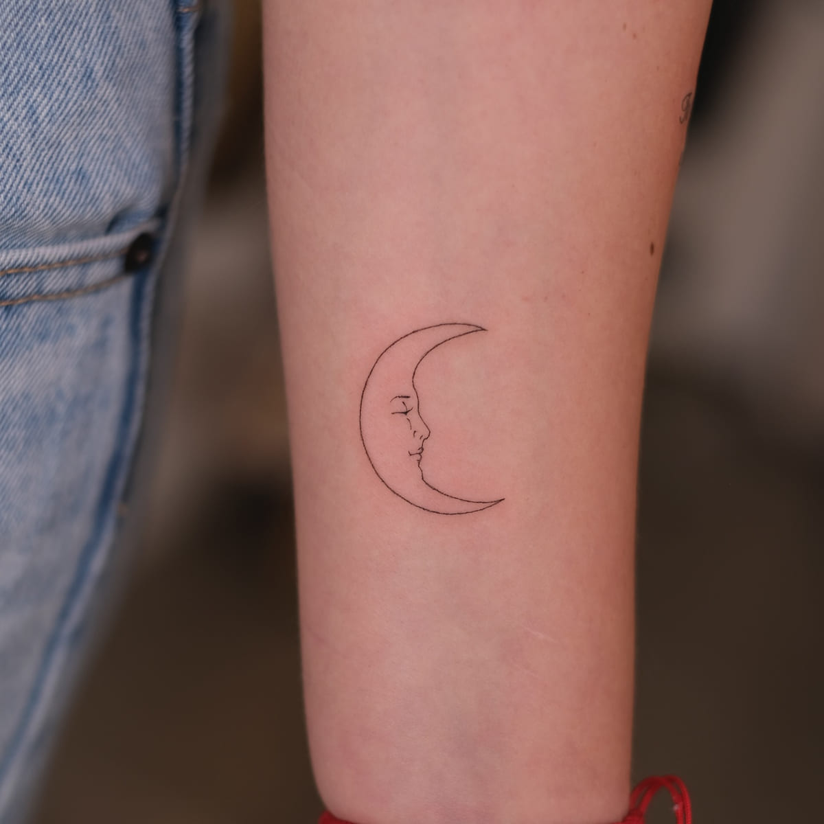Crescent moon with a sleeping face, another view