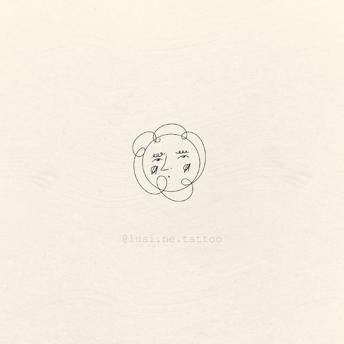 Round cloud face in single line