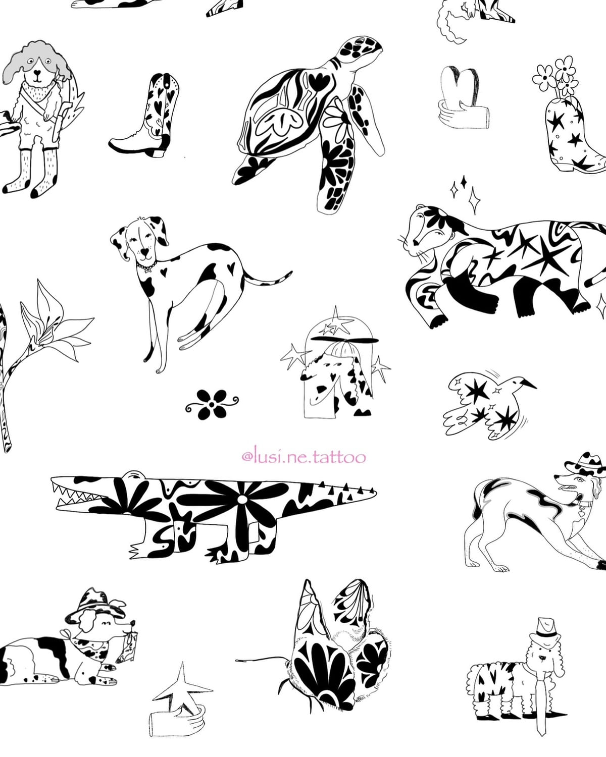 Pattern filled animal flash sheet, second crop