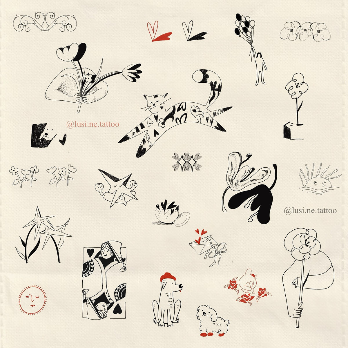 The same autumn flash sheet with red accents